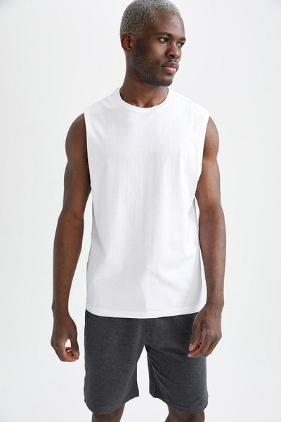 DeFacto Regular Fit Crew Neck ujjatlan 2 részes pamut fésült alsóing