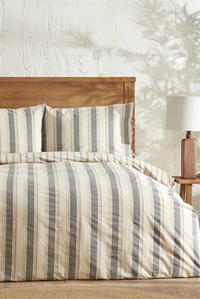 Karaca Home Natural Line Jerardo Armour Double Duvet Cover Set Indigo