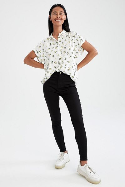 DeFacto Regular Fit Polka Dot Patterned Viscose Shirt