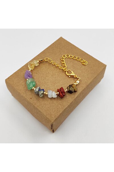 ByKolyeucum سوار نسائي مكون من 7 قطع من الشاكرا المكسور من الحجر الطبيعي