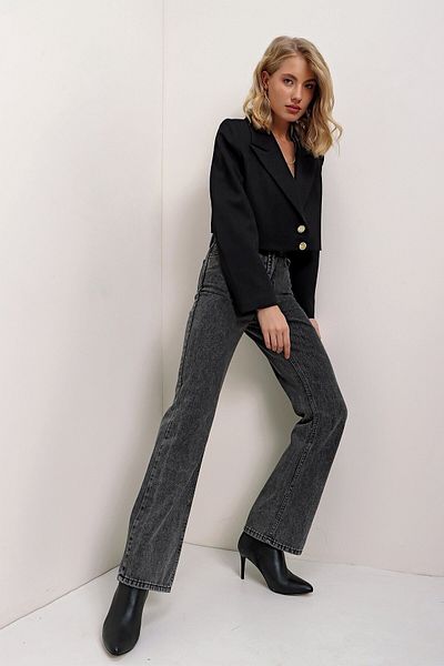 Trn JNS 90s Smoked Lycra - Super High Waist Loose Jeans