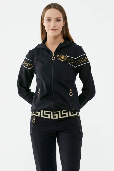 Sementa Set de trening cu detaliu tricotat manșetă negru