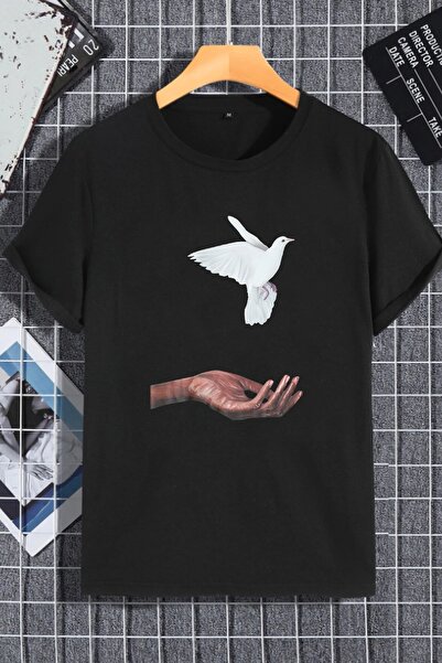 macklin Tricou supradimensionat cu imprimeu, unisex, pentru femei, cu porumbe...