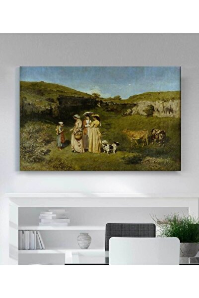 My canvas Gustave Courbet Köyün Genç Hanımları Kanvas Tablo