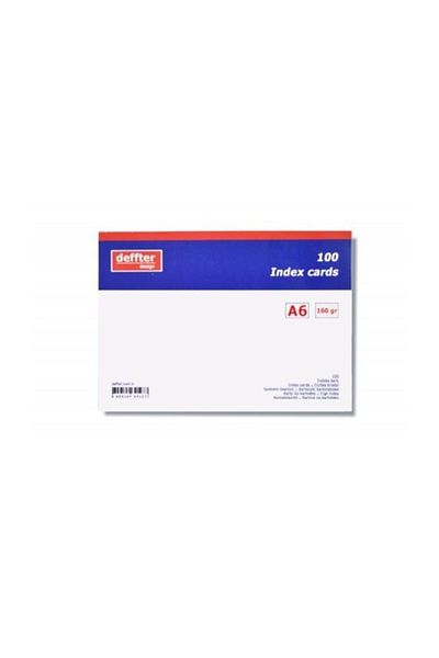DEFFTER Index Card A6 White Plain