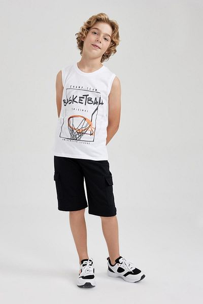 DeFacto Boy's Regular Fit Flexible Waisted Cargo Pocket Roller