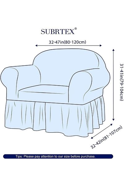 Bright Home Brighthome Single Burlap Armchair - Elastic, Flexible and Skirted Armchair cover