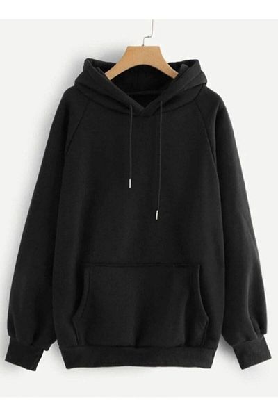 mw memowear Unisex Black Plain Basic Sweatshirt 2ip