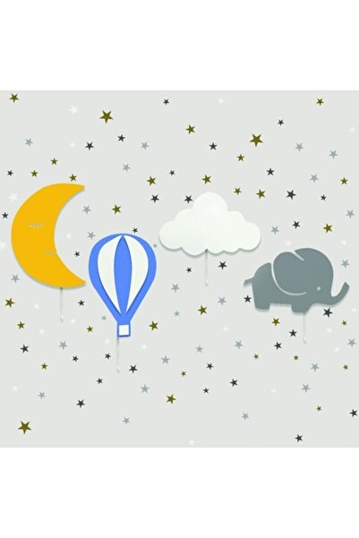 instababyrooms مجموعة ملصقات Aydede Cloud Balloon Elephant مكونة من 4 قطع