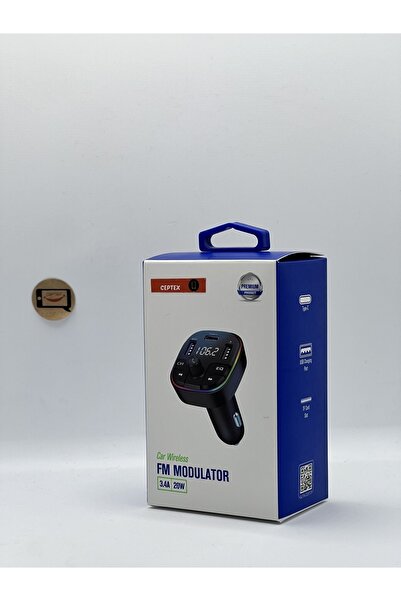 Ceptex Araç Müzik Çalar Fm Transmitter Modulator Oto Araba Çakmaklık Bluetoot...