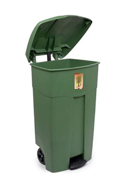 Violet Tekerlekli Pedallı Çöp Konteyneri Çöp Kovası 80 Lt.