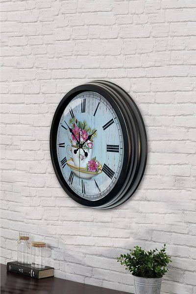 Platin Saat Ceas de perete de bucătărie din metal de 40 cm