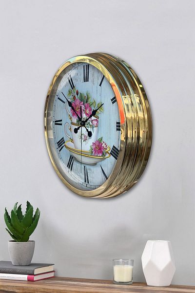 Platin Saat Ceas de perete de bucătărie din metal de 40 cm