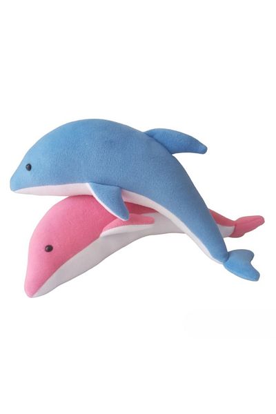 UgurToyss Baby Dolphin Double Toy Set - Sleeping Companion, Cute Plush Gift Toy 37 cm