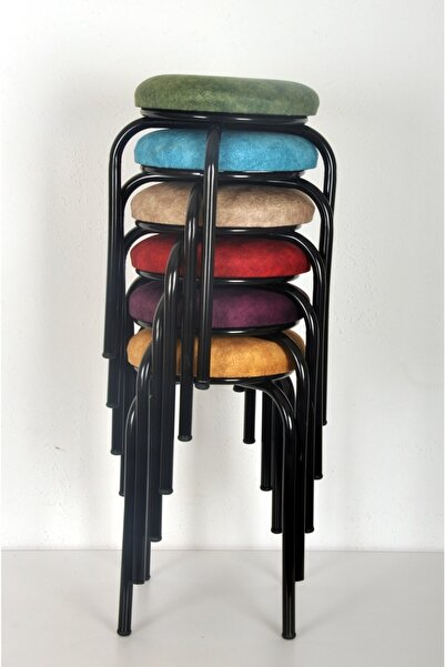 yılmaz masacılık RENKLİ SİLİNEBİLİR KUMAŞ TABURE (6 ADET- MONTAJLI GÖNDERİM)