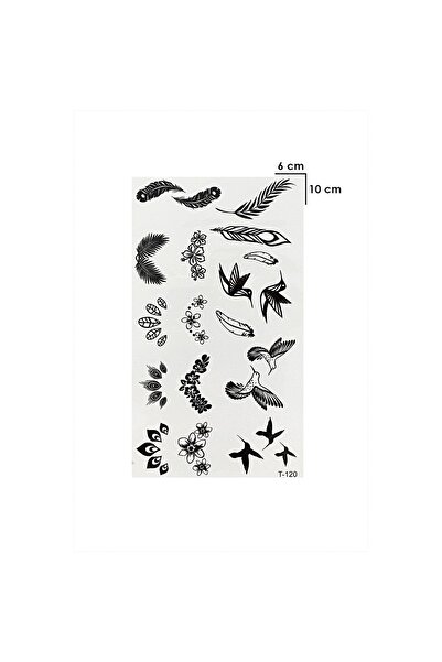 Everglow Jewelry Kuş Tüyü Minimal Geçici Dövme Tatto