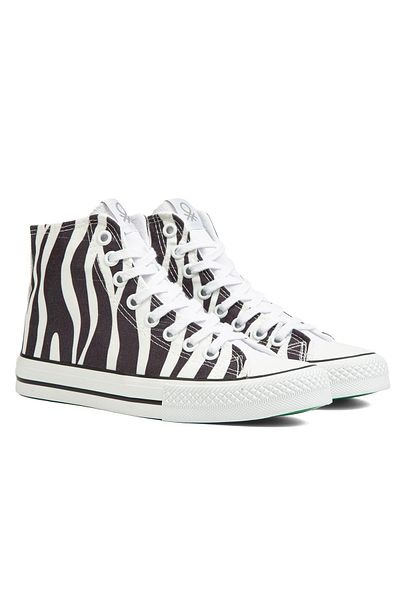 Benetton ®| BN-90190 - Black White - Women's Sports Shoes