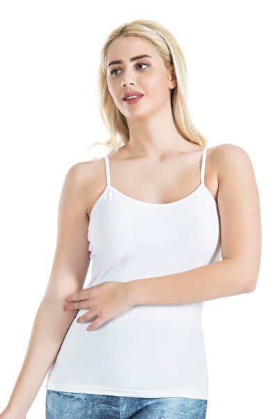 Derya Kurşun Ženska bela potkošulja sa užadnim naramenicama 210