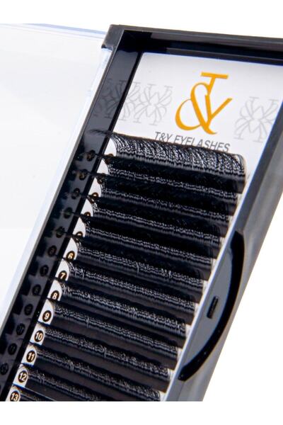 T&Y EYELASH İpek Kirpik , YY CC Kıvrım , 0.07 Kalınlık , 10 mm , T&Y , 16 Sıra
