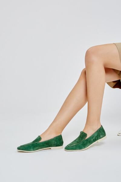 Valmenti Prunella Жіночі хакі замшеві лофери з натуральної шкіри