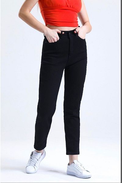 LAMİRAMOOD Black Mom Jean High Waist Stretchy Jeans