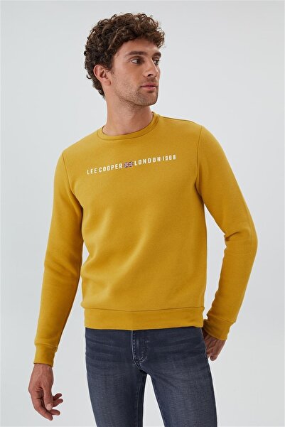Lee Cooper Steward Erkek O Yaka Sweatshırt Hardal
