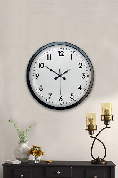 Platin Saat Ceas de perete clasic din metal de 40 cm