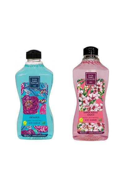 Eyüp Sabri Tuncer EST Japanese Cherry Blossom Liquid Soap 1.5lt + Ocean Liquid Soap 1.5lt