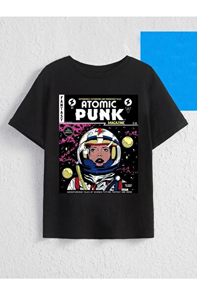 Jose Clothing تي شيرت أسود بتصميم قصير الأكمام مطبوع عليه قطع كبيرة الحجم للج...