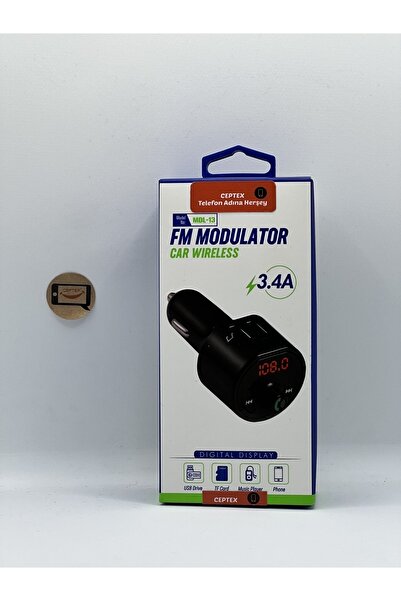 Ceptex Araç Müzik Çalar Fm Transmitter Modulator Oto Araba Çakmaklık Bluetoot...
