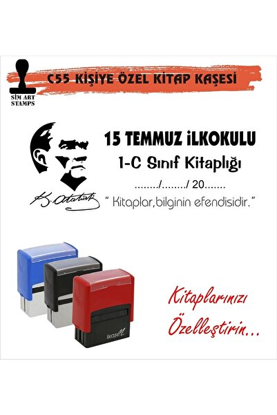 Kaşem Kişiye Özel Atatürk Temalı Kitap Kaşesi C55