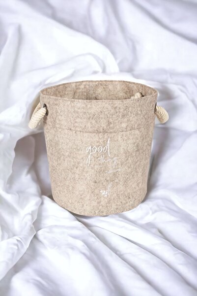 Milenay Круглий міні-кошик - багатофункціональний, з ручками з повсті, 19x17 ...