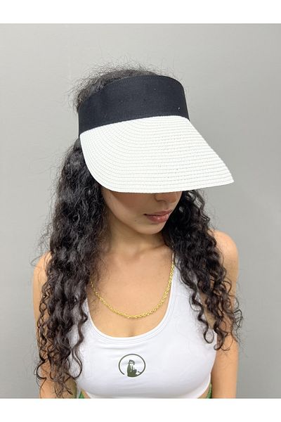 Goldmine Women's Straw Visor Tennis Hat White