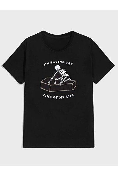 Jose Clothing Μπλουζάκι UNISEX ΜΑΥΡΟ ΥΠΕΡΜΕΓΕΘΕΣ ΕΚΠΤΩΜΕΝΟ ΣΧΕΔΙΟ ΚΟΝΤΟΜΑΝΙΚΙ