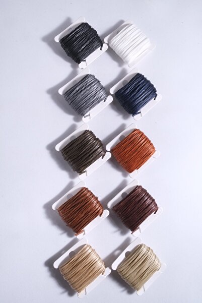 Eskişehir hobi sanat 10 Metre 10 Renk 1mm Mumlu Ip (TOPLAM 100 METRE) Kolye Ipi Takı Tasarım Ipi Bileklik Ipi