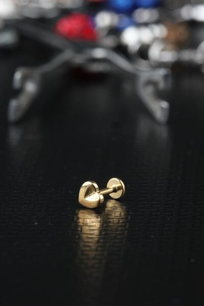depozoom Kalp Altın Tragus Helix Conch Cerrahi Çelik Piercing
