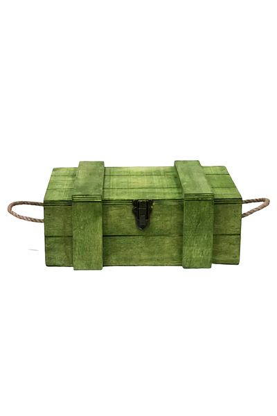 t tun's woods Tun's Woods Decorative Green Chest 30cm Length Multi-Purpose Storage Box