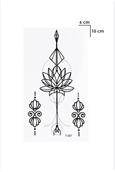 Genel Markalar Göğüs Arası Lotus Çiçeği Geçici Dövme, Tattoo, Kadın Geçici Dövme
