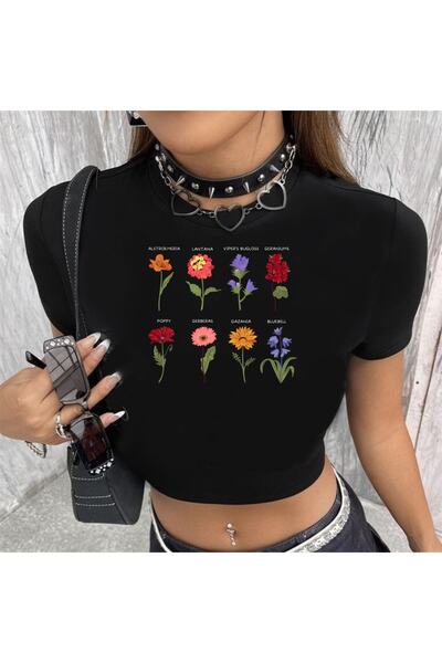 Touz Blunt Blunt Flowers εμπριμέ μαύρο καλλιέργεια