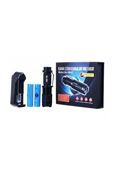 Kama Star Km-87 Zoomlu Cep Feneri Şarjlı