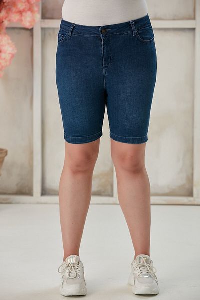 RMG Women's Plus Size Kim Navy Blue Shorts