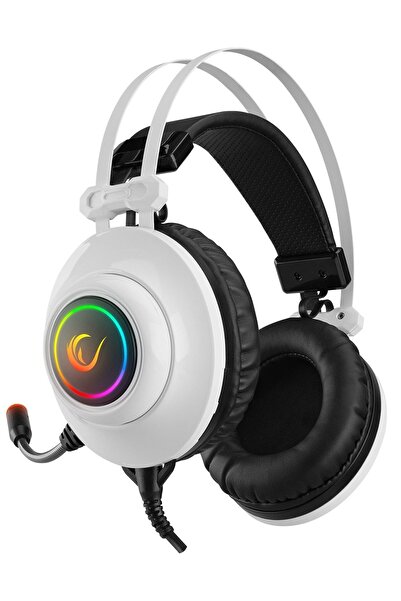 Rampage Rm-k1 Pulsar White Usb 7.1 Surround Vibration RGB Efect de lumină Căști pentru jocuri cu microfon