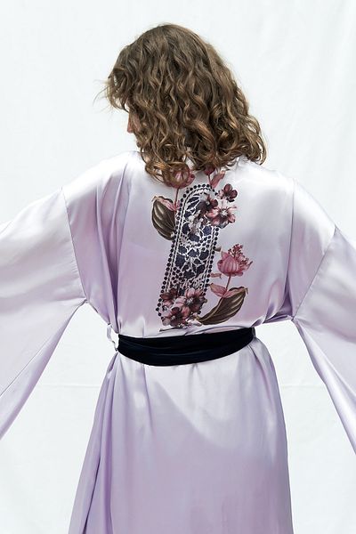 Mita Concept Bat Sleeve Lilac Kimono