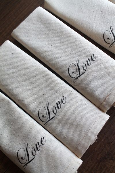 Emtory Home 6 Pieces Love Natural Linen Serving Napkin