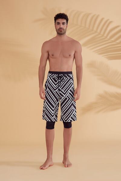 Marina Ανδρικό σορτς με μαύρο σχέδιο S2357