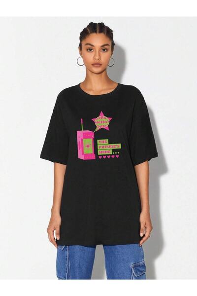 Jose Clothing UNISEX ΜΑΥΡΟ ΤΥΠΩΜΕΝΟ OVERSIZE ΚΟΝΤΟΜΑΝΙΚΙ T-SHIRT JCT 202347