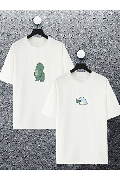 macklin Unisex Femei Bărbați Dinozaur Printed Lover Couple Combinație Design ...