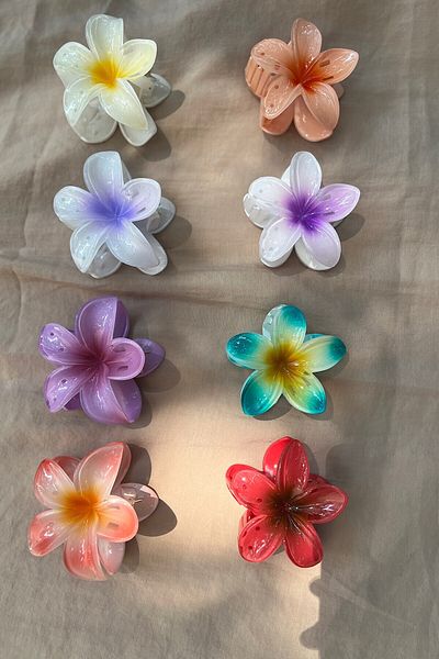yucelique Agrafă de păr cu flori de hibiscus (7,5 cm)