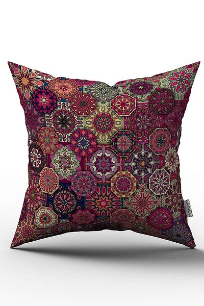 Cango Home Husă de pernă cu două fețe, roz mov, retro, vintage, imprimată digitală - Otyk288-ct
