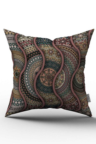 Cango Home Husă de pernă maro retro vintage cu imprimeu digital - Otyk077